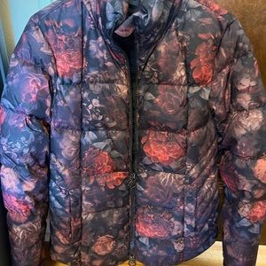 Athleta floral puffy jacket, size 8
